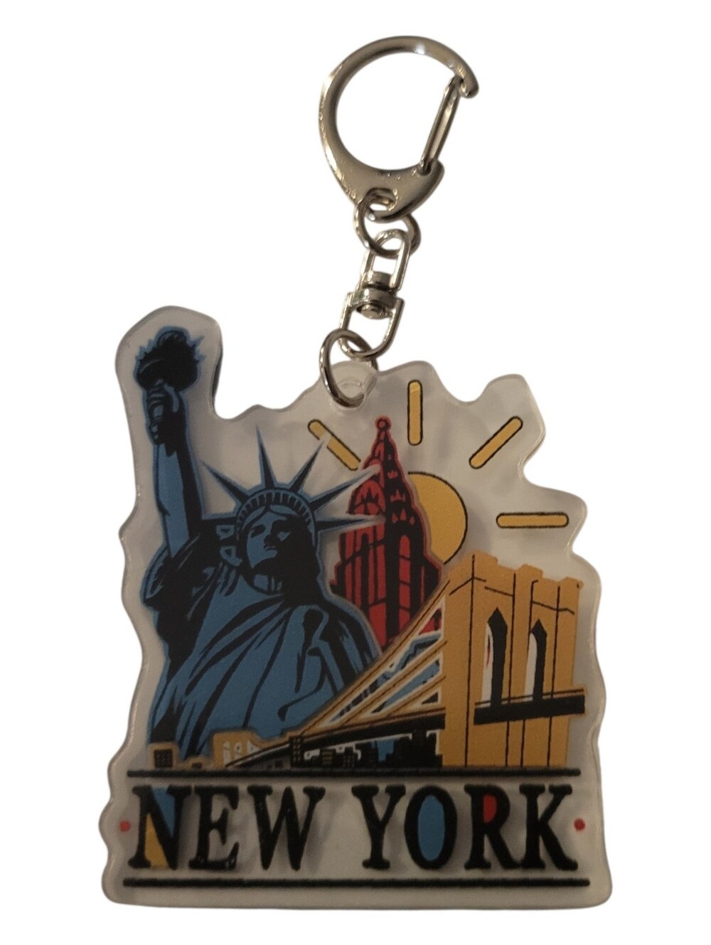 🗽NYC Statue of Liberty Keychain - Brooklyn Bridge & Empire State
